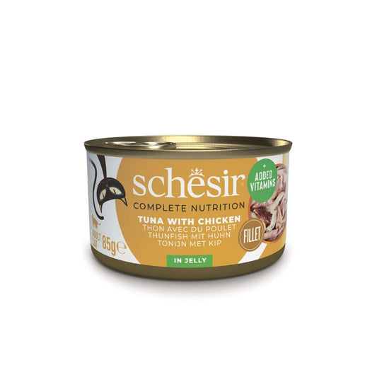 Schesir Complete & Balanced Nutrition Wet Cat Food in Jelly Can[Multi pack]- Tuna With Chicken-(6X50g)