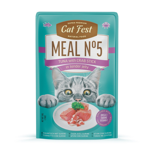 Cat Fest Wet Cat Food in Jelly & Tuna With Crab Stick - 50g