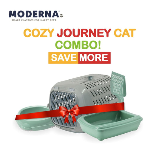 Moderna Combo Cat Carrier - Bowl+Tray+Scoop