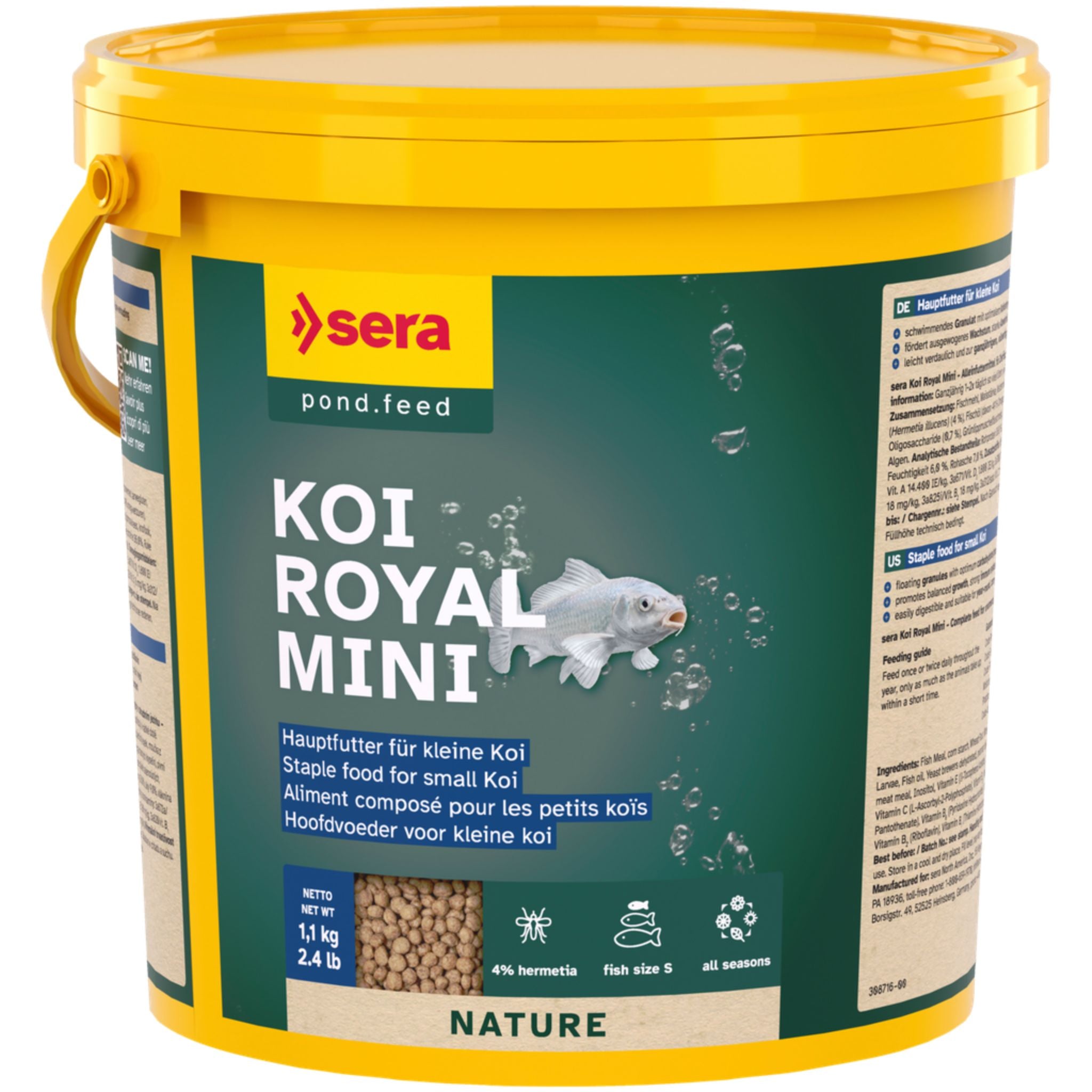 Sera Koi Royal Nature Mini Fish Food - 3.8L