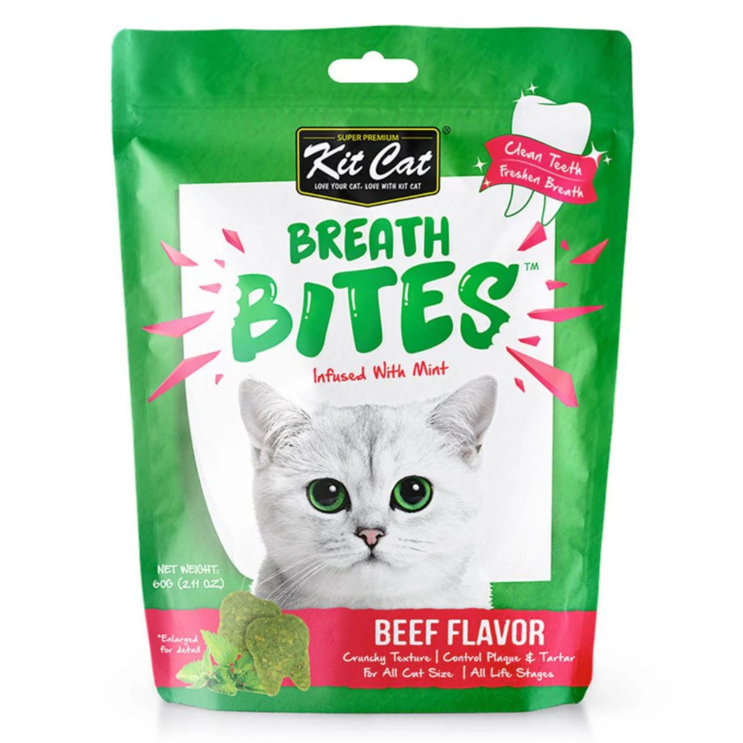 Kit Cat Breath Bites Beef Flavour Cat Treats - 60g