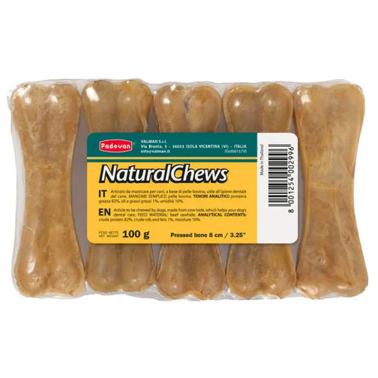Padovan Natural Chews Bone – 8cm, 100g, 5-Pack
