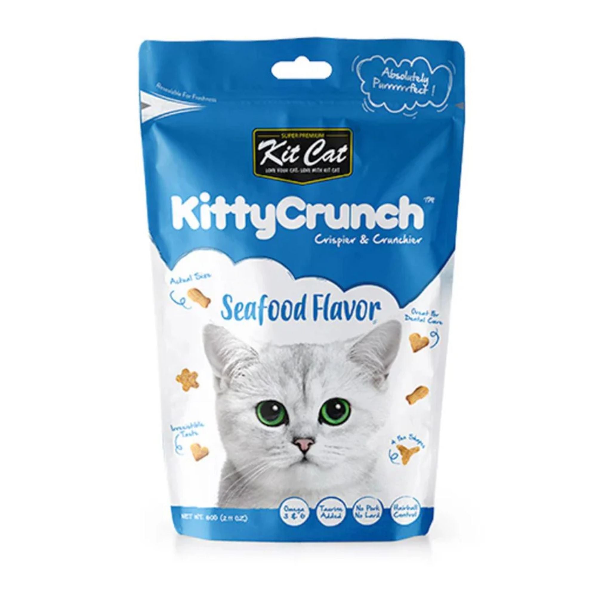 Kit Cat Kitty Crunch Seafood Flavour Cat Treats - 60g