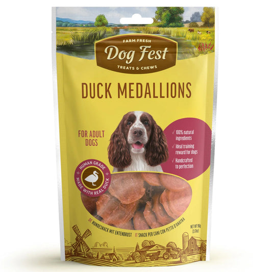 Dog Fest Duck Medallions for Adult Dogs - 90g