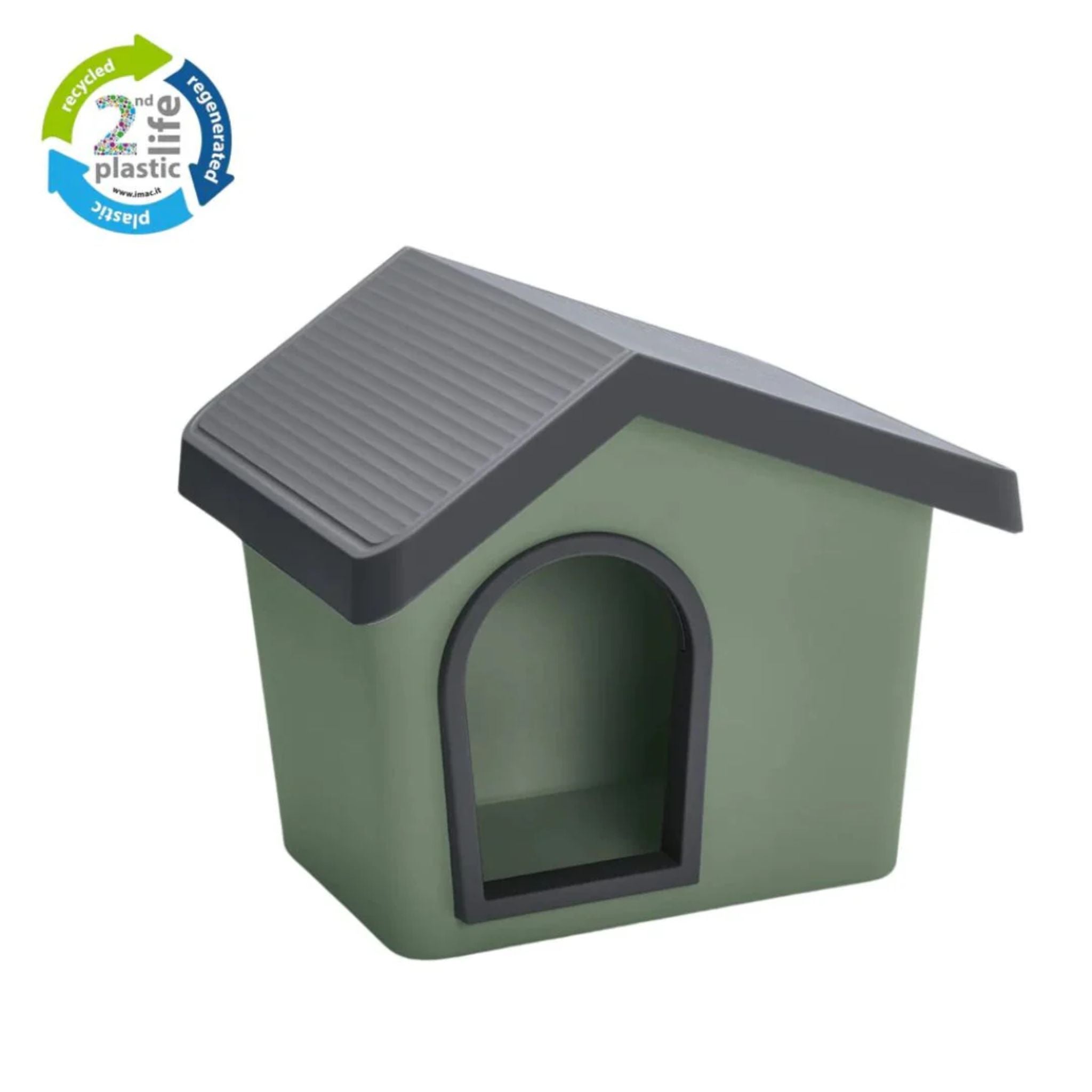Imac Zeus 50 Plastic Dog Kennel Second Life Material – 53×46×47.6 cm – Green