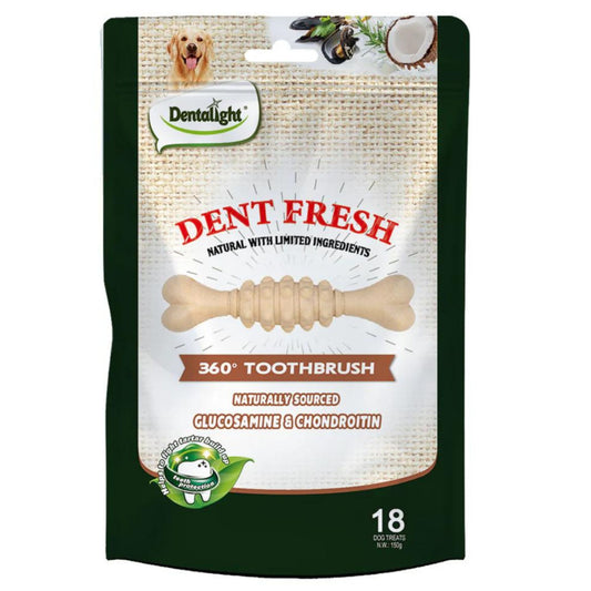 Dentalight 3 Dent Fresh 360 Toothbrush Healthy Joint Dog Treat - 18Pcs/150g