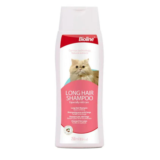 Bioline Long Hair Shampoo for Cats 250ml Gentle Shampoo for Long Fur