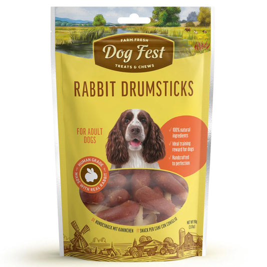Dog Fest Rabbit Drumsticks for Adult Dogs – 90g