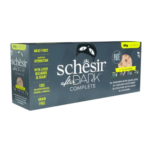 Schesir After Dark Cat Pate Variety Pack Wet Food 12X80G