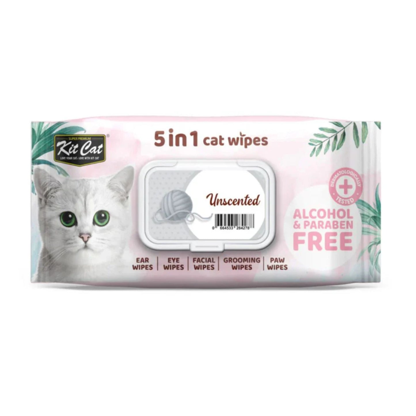 Kit Cat 5 In 1 Cat Wipes Unscented