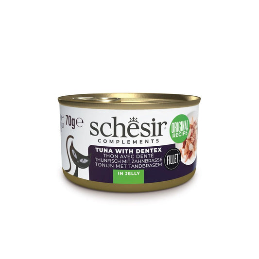 Schesir Complements Cat Wet Food in Jelly Can- Tuna With Dentex 70g