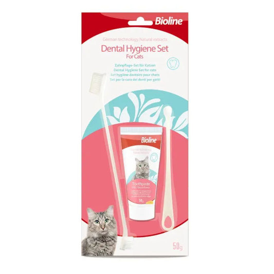 Bioline Dental Hygiene Set 50g Oral Care for Cats (50g Tube)