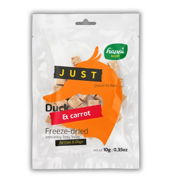 Happi Skippi Freeze-Dried Treat Duck & Carrot for Cats & Dogs - 10g