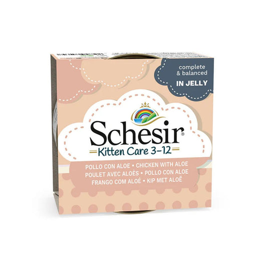 Schesir Kitten Care- Can In Jelly  3-12 Chicken with Aloe Wet Food 85g