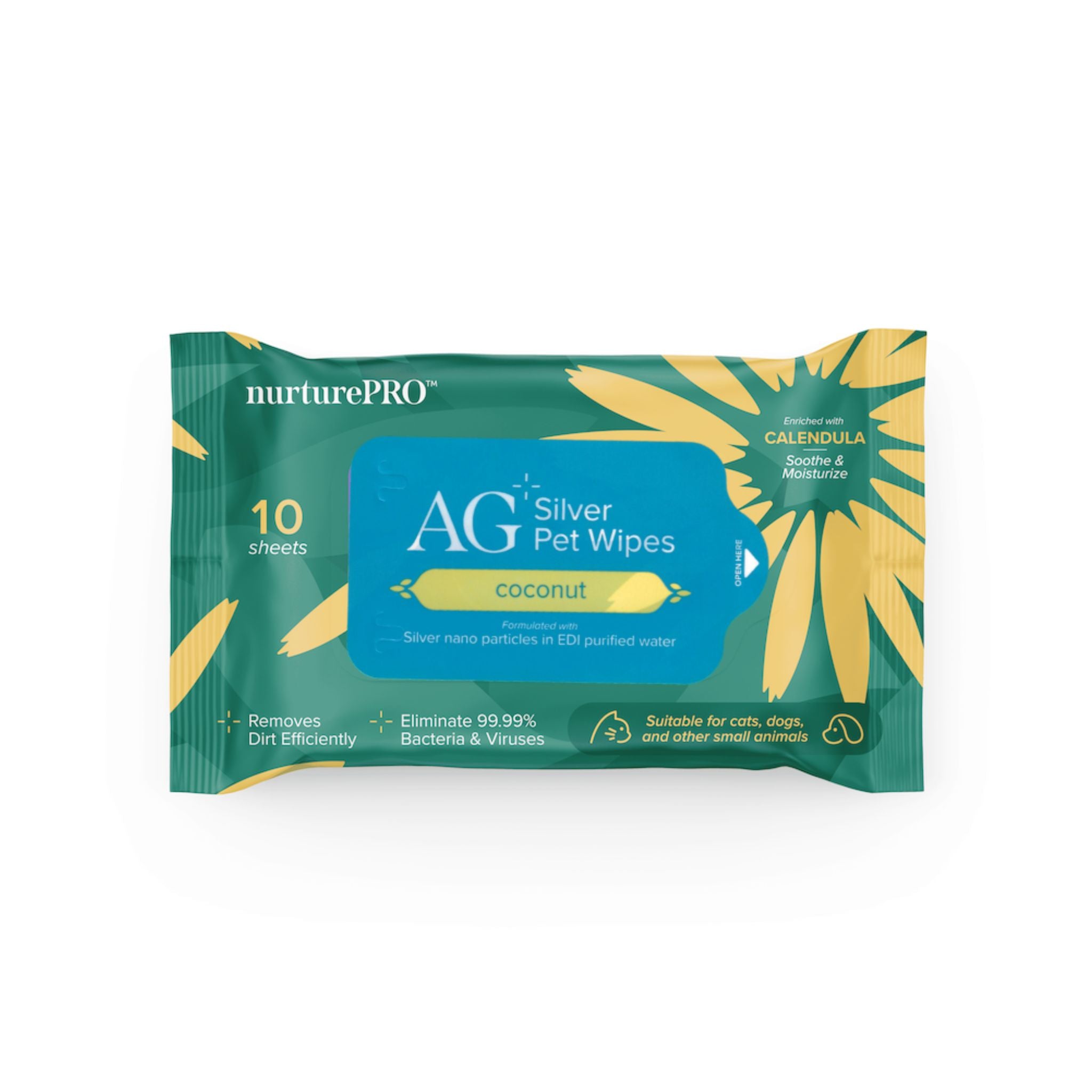 NurturePro AG+ Silver Pet Wet Wipes Coconut