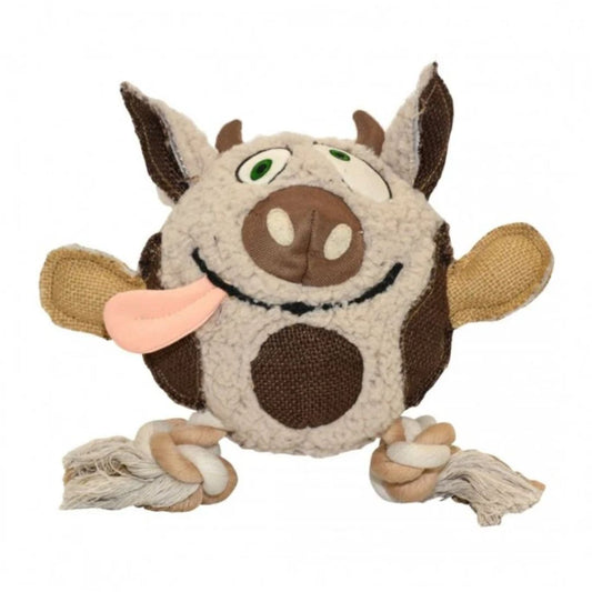Duvo+ Canvas Plush Cow Dog Toy