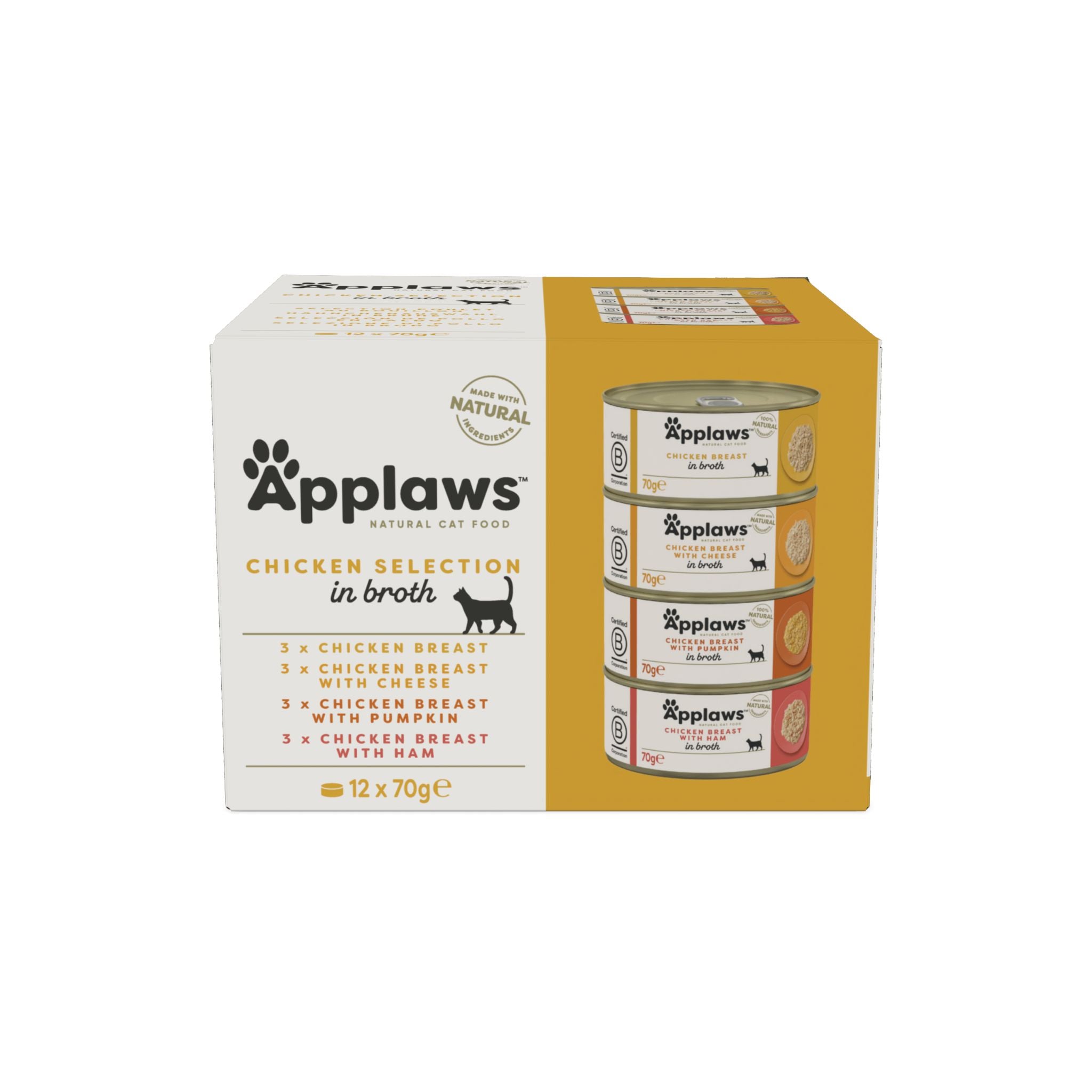 Applaws Chicken Selection Multipack In Broth Cat Wet Food - 12x156g