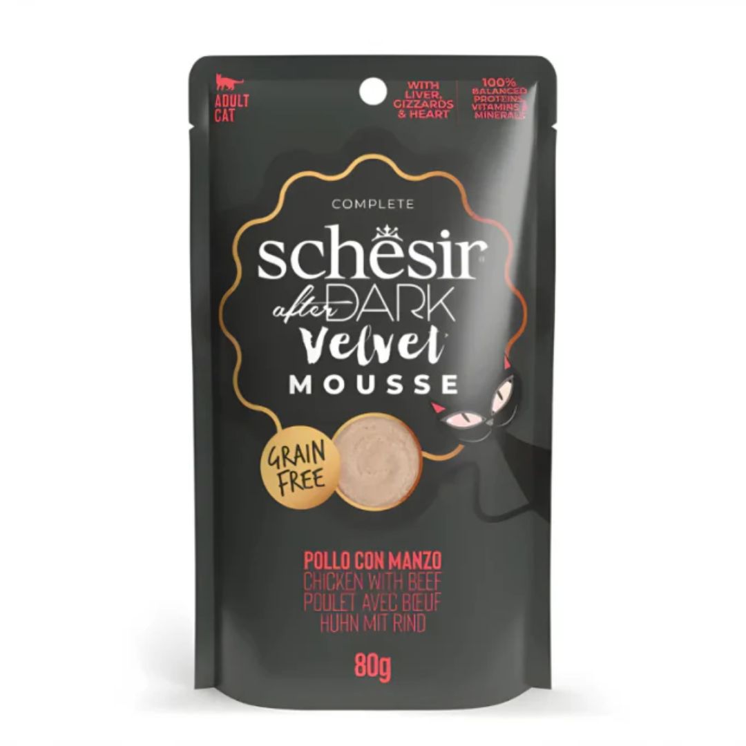 Schesir Velvet Mousse Chicken & Beef Wet Cat food 80G