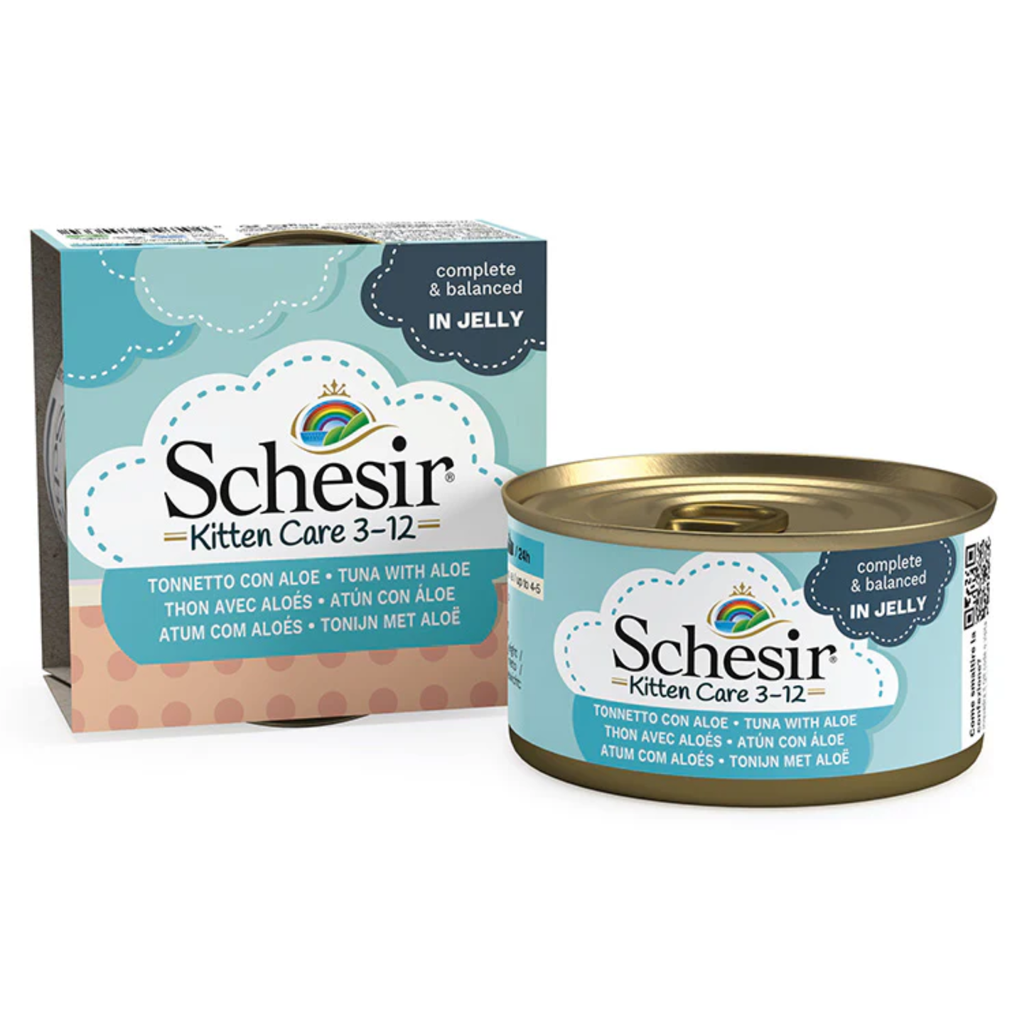 Schesir Kitten Care- Can In Jelly 3-12 Tuna With Aloe Wet Food - 85g