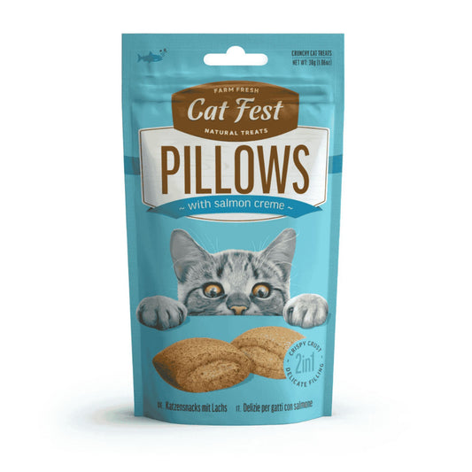 Cat Fest Pillows with Salmon Cream – 30g Omega-Rich Cat Snacks