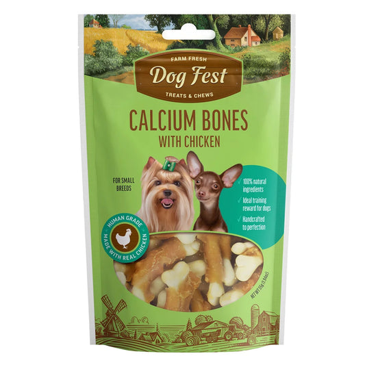 Dog Fest Calcium Bones with Chicken for Mini-Dogs - 55g (1.94 oz)