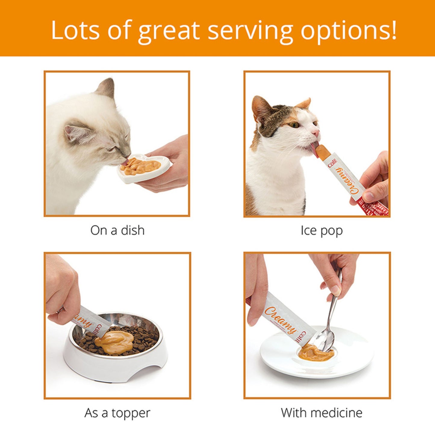 Catit Creamy Lickable Cat Treats With Chicken & Lamb -  4x10g