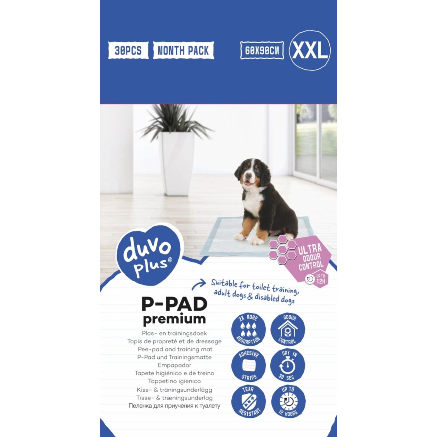 Duvo+ Pet Pads Premium XXL Odour Control – 60x90cm