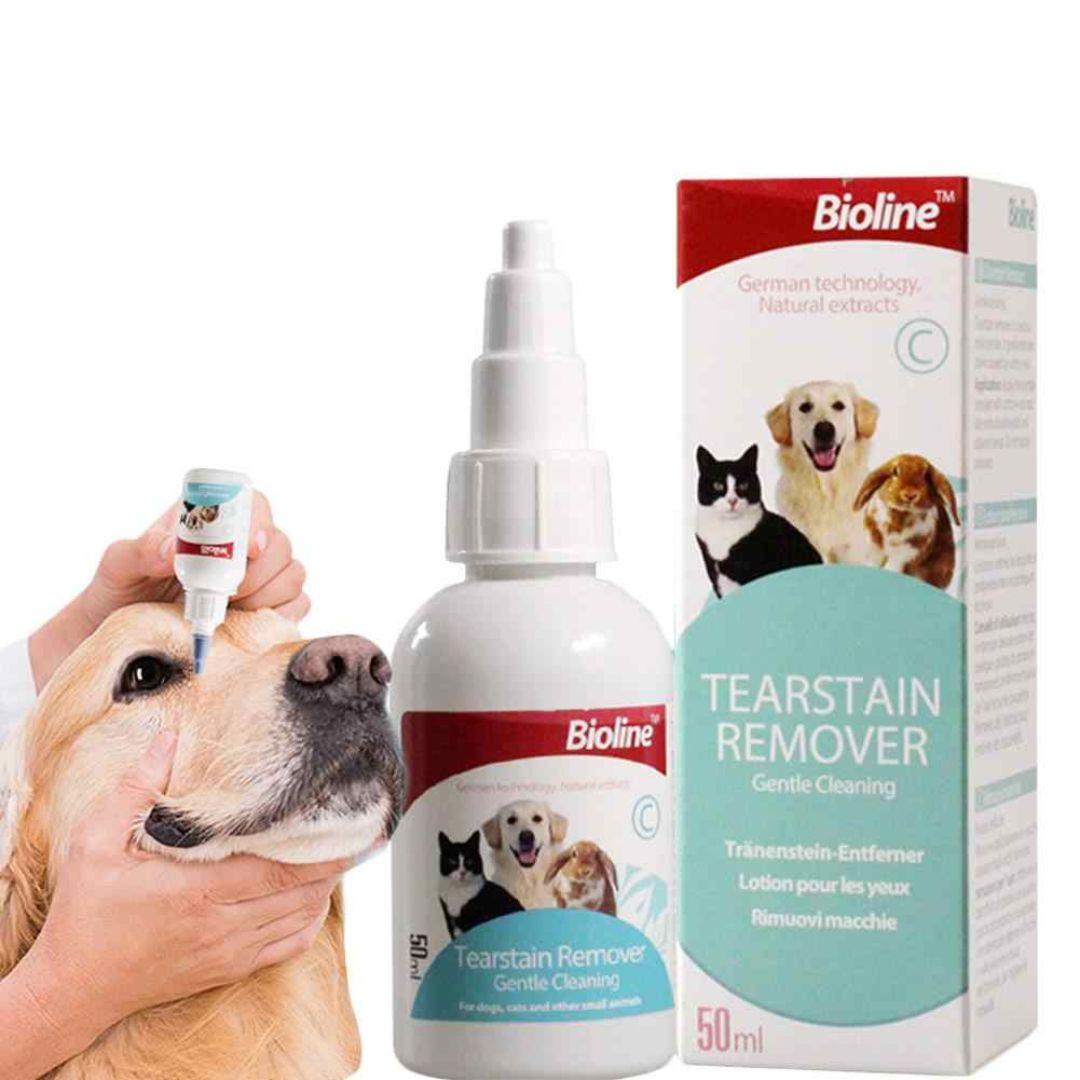 Bioline Tear Stain Remover 50ml Gentle Eye Cleaner for Pets