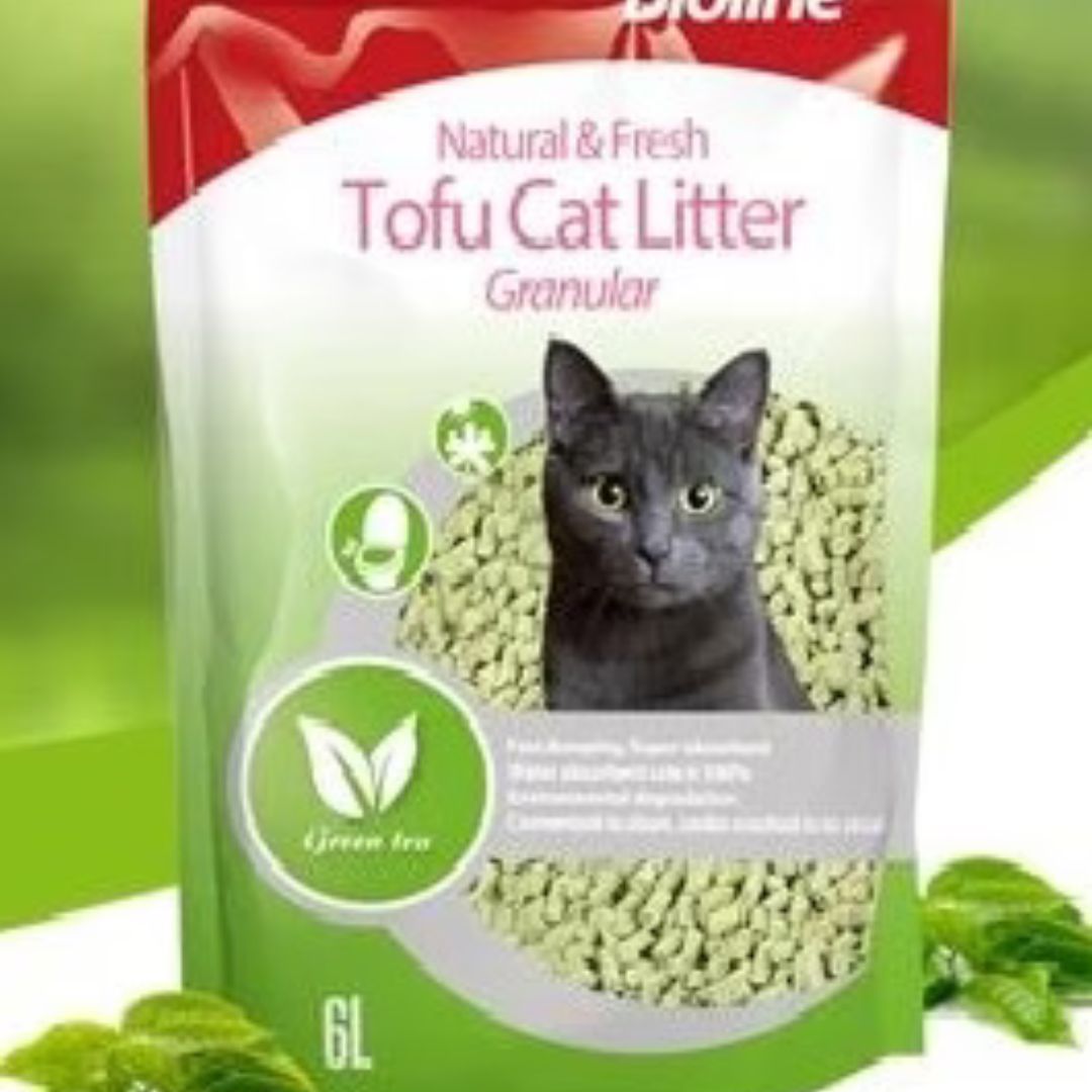 Bioline Natural & Fresh Tofu Granular Cat Litter 6L Flushable & Odor Control