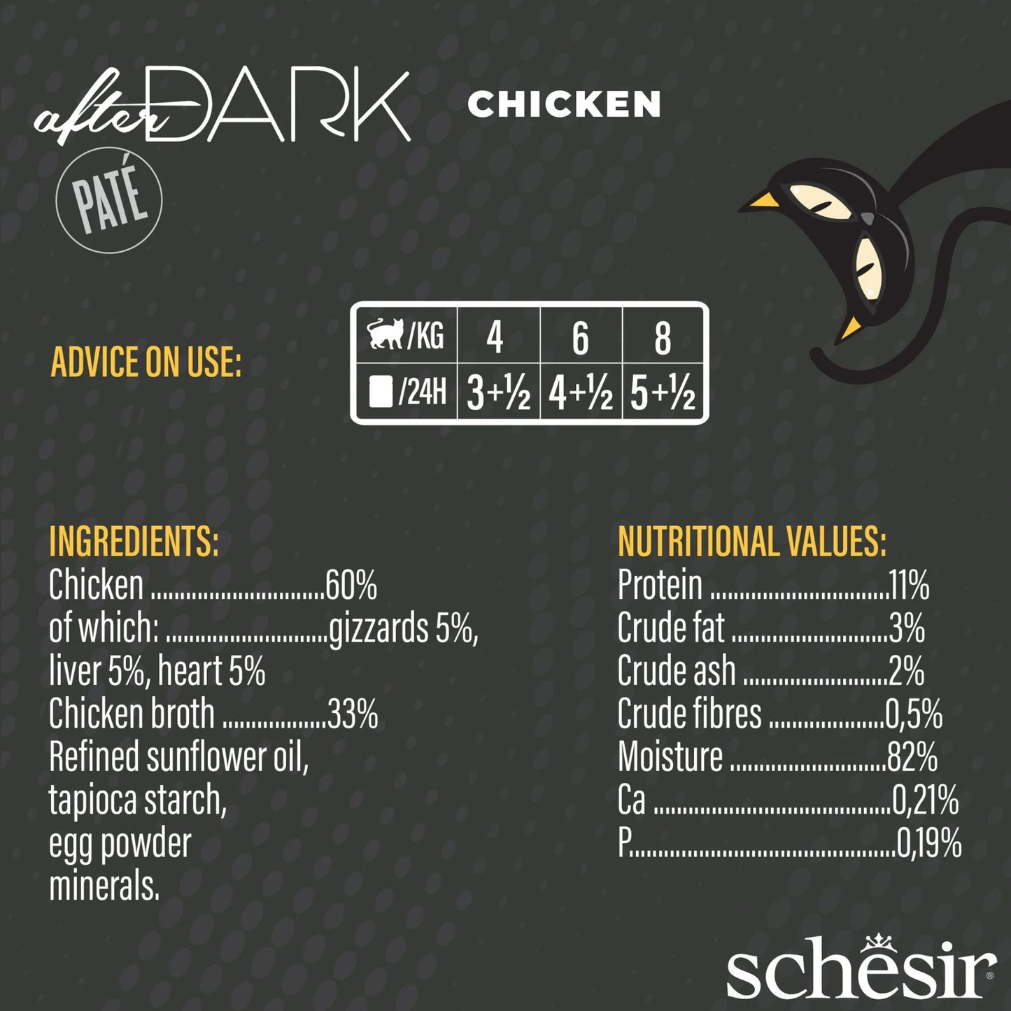 Schesir After Dark Chicken In Broth Canned Cat Food - 80 g