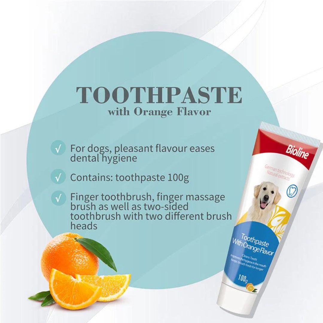 Bioline Pet Toothpaste 100G Orange Flavor Oral Care Gel