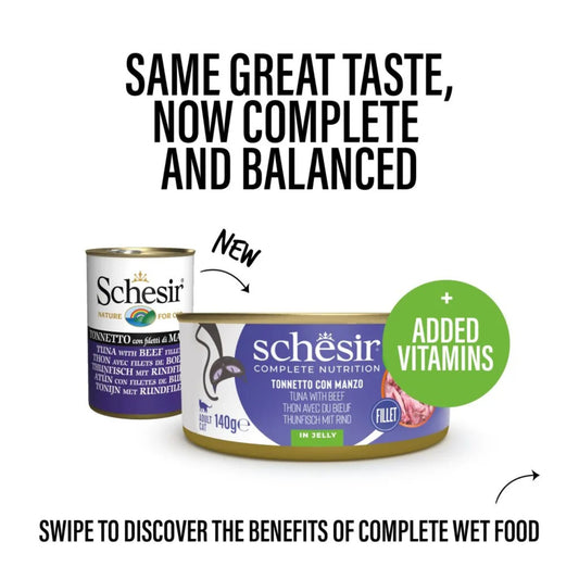 Schesir Cat Wet Food Tuna with Beef Fillets 140g