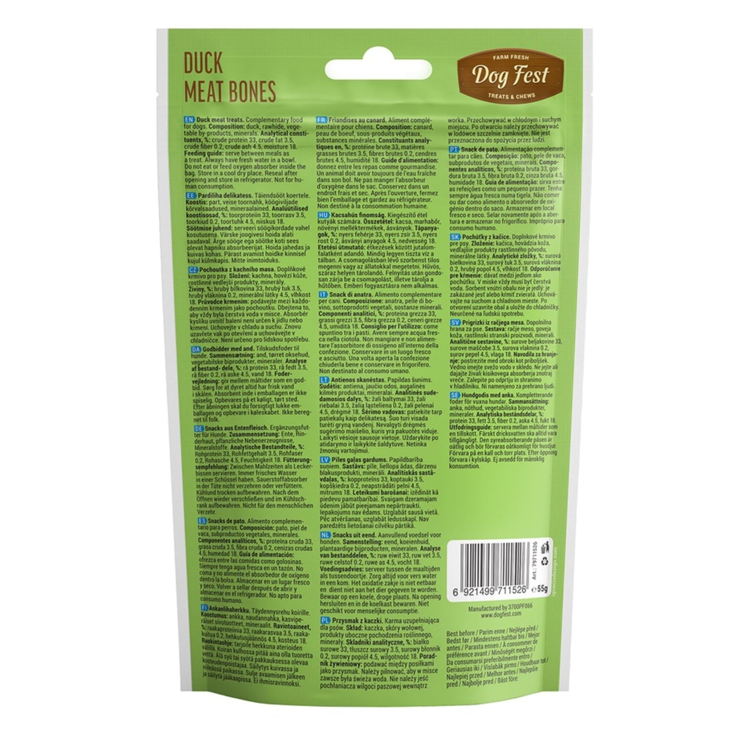 Dog Fest Duck Meat Bones For Mini-Dog - 55g