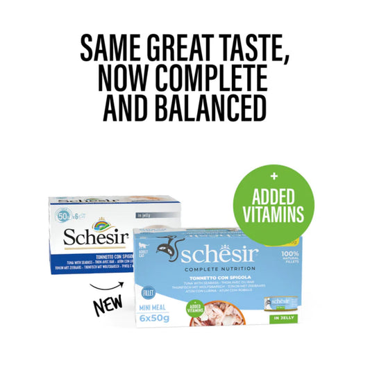Schesir Cat Can Multipack Tuna with Seabass 6X50G