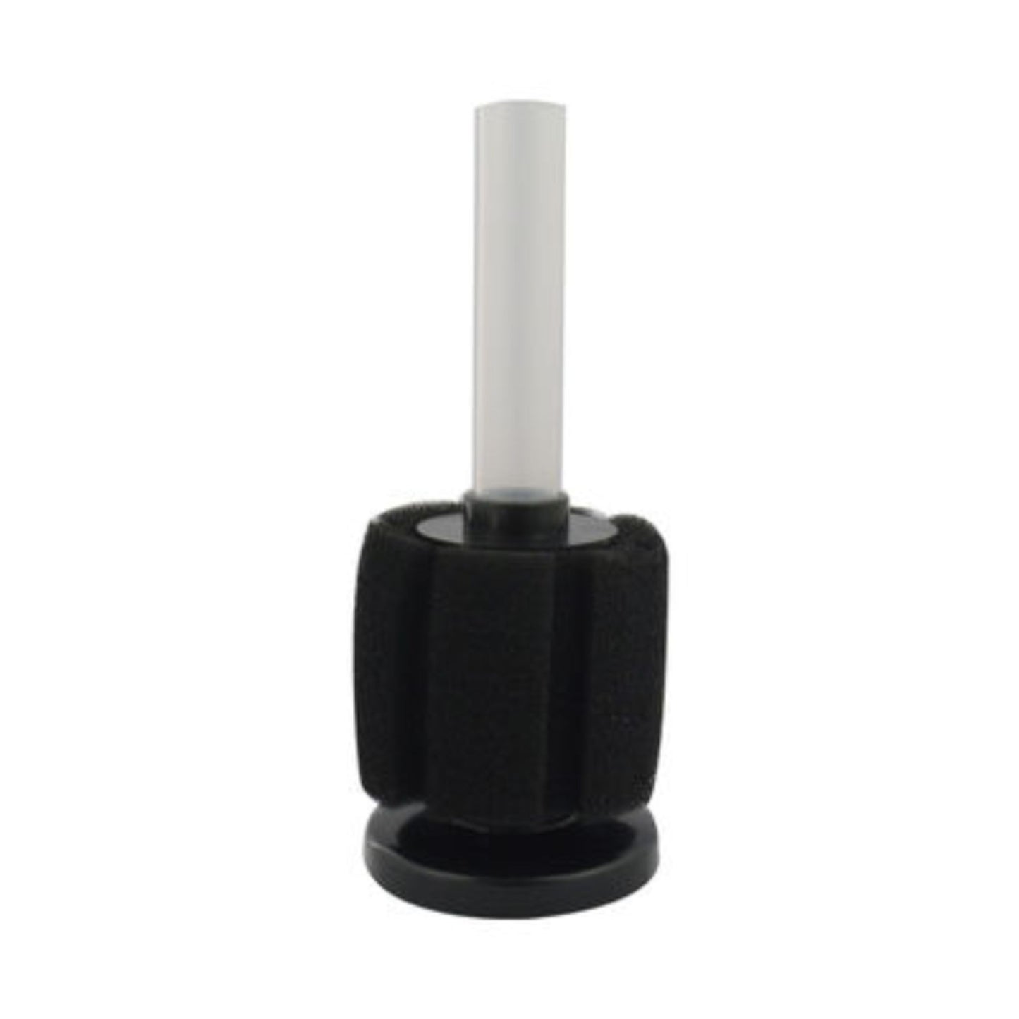 Black and gray cleaning brush on a white background