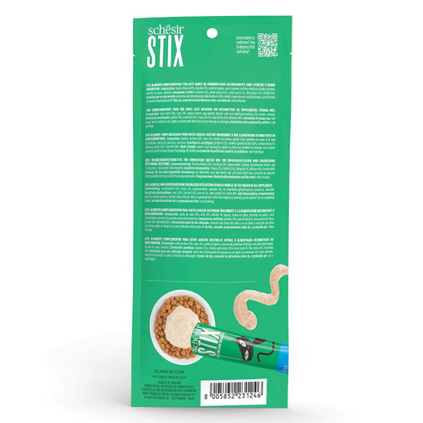 Schesir Cat Creamy Treat Stix Tuna - 6x15G