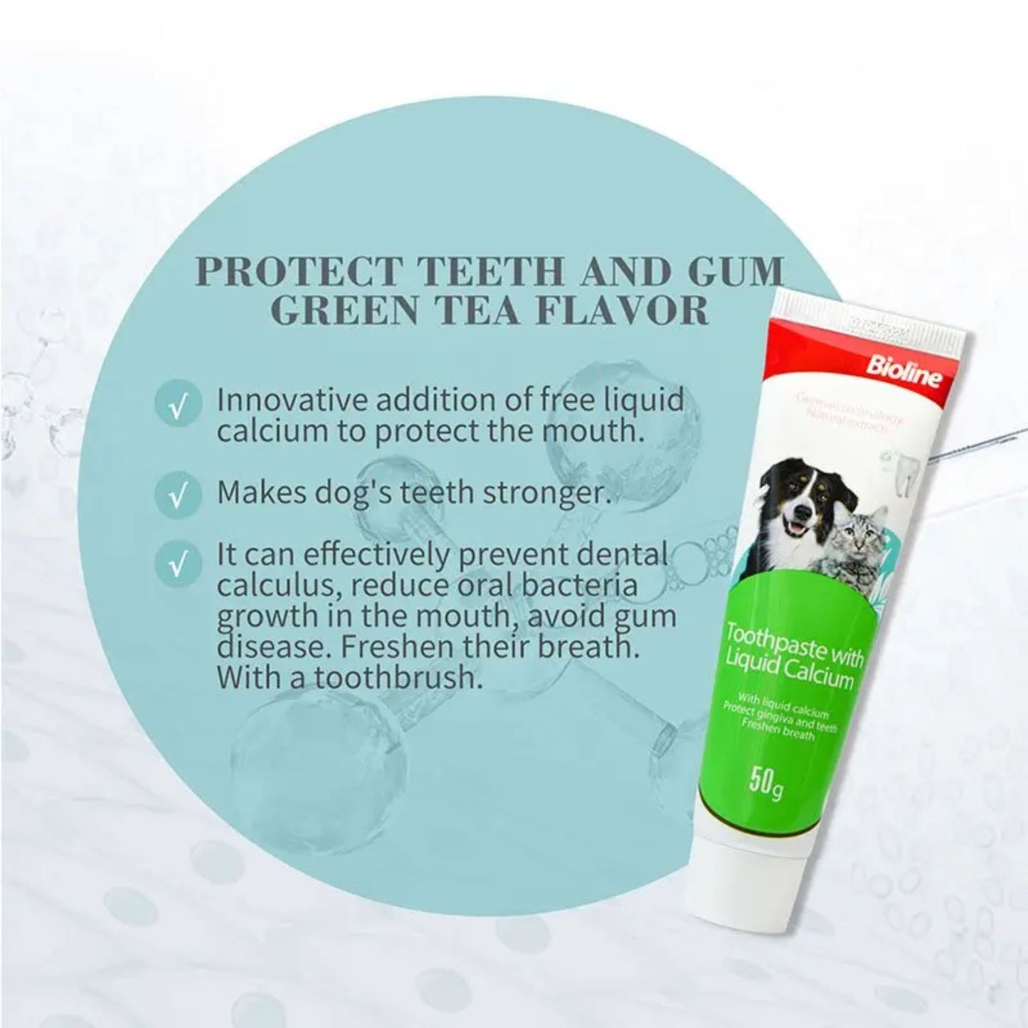 Bioline Pet Toothpaste With Liquid Calcium Dental Care  - 50g