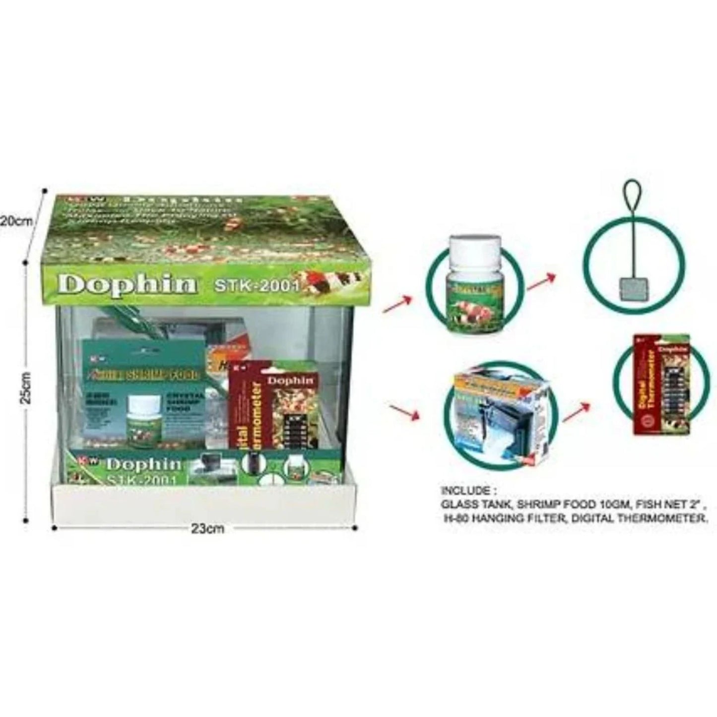 KW Zone Dophin Shrimp Kit Tank STK - 20-x-23-x-25cm