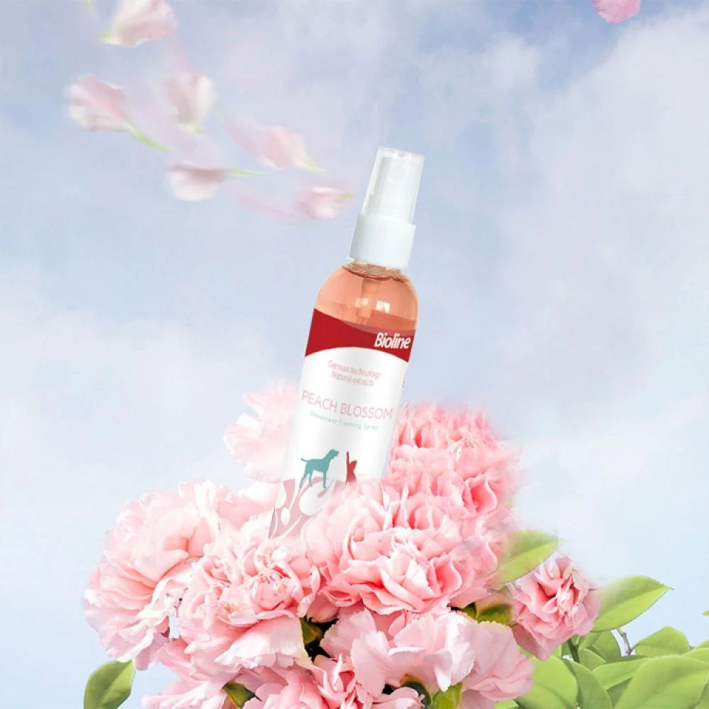 Bioline Peach Blossom Deodorant Spray Long-Lasting Pet Freshener - 118ml