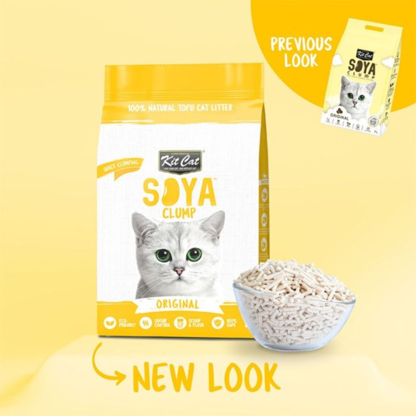 Kit Cat Soya Clump Cat Litter Original Unscented - 7L