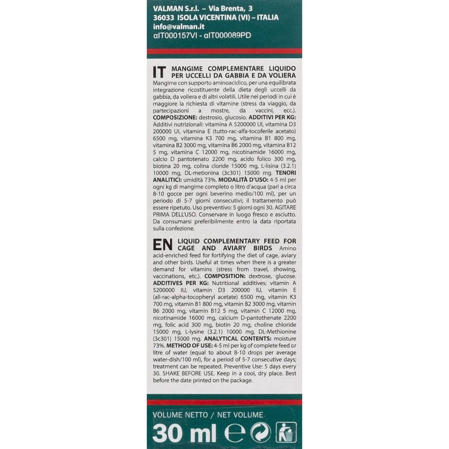 Padovan Multivitaminico Liquid Multivitamin For Pets – 30ml