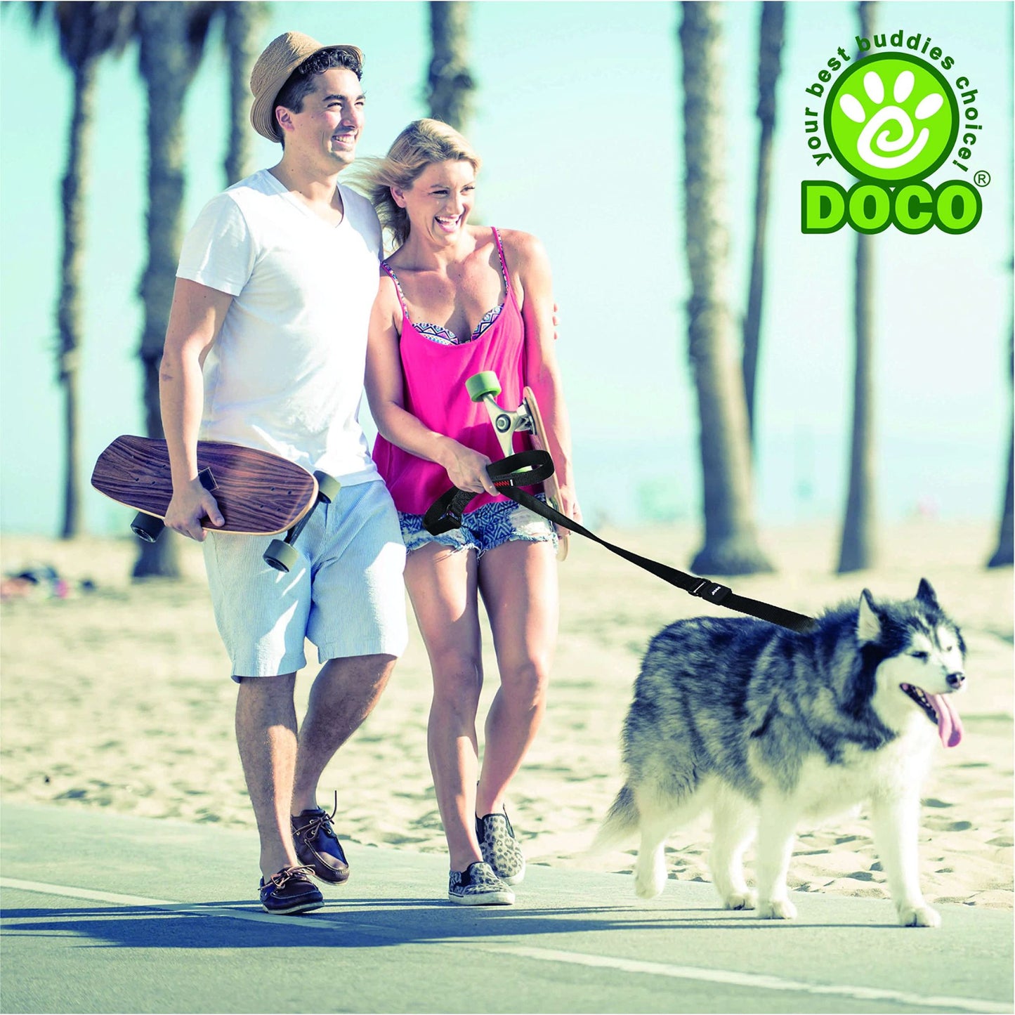 Doco 4Ft Bungee Dog Leash Shock Absorbing Grey – Large