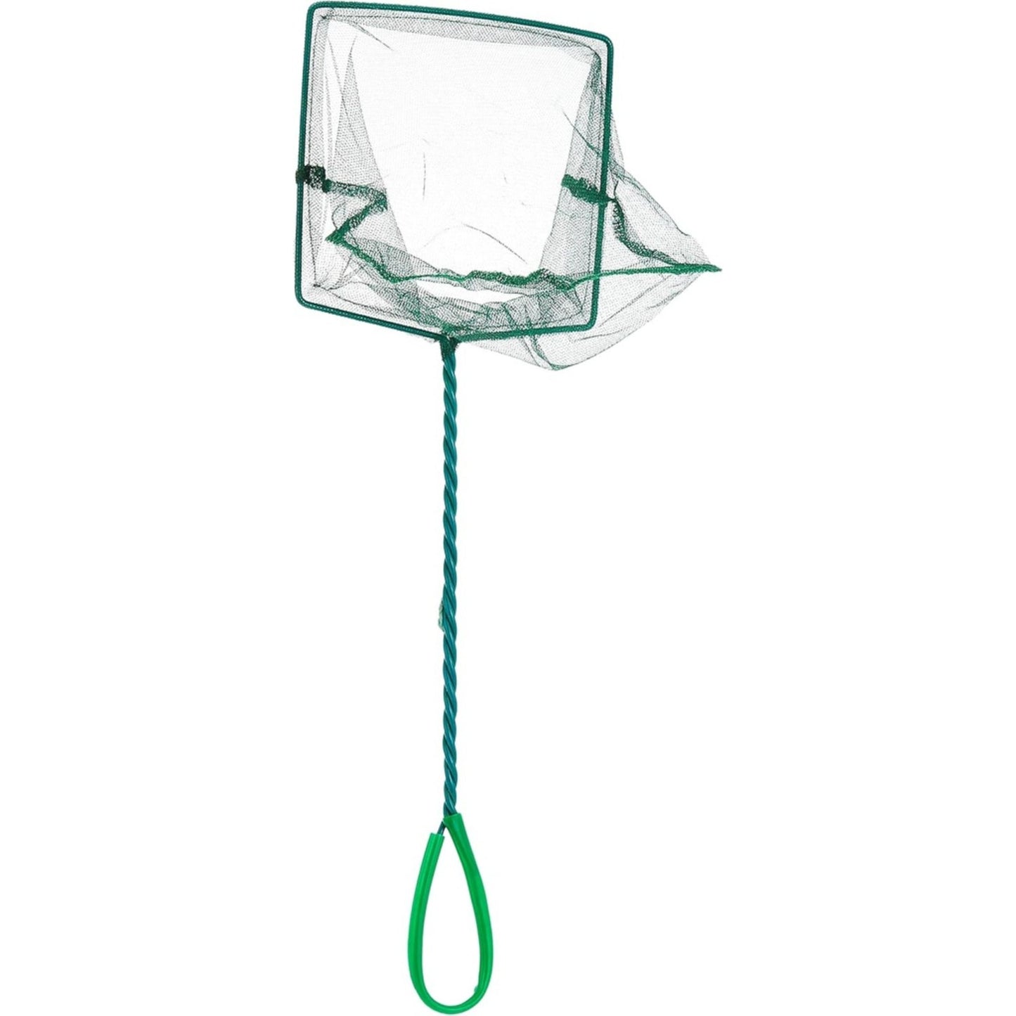 Green fishing net on a white background