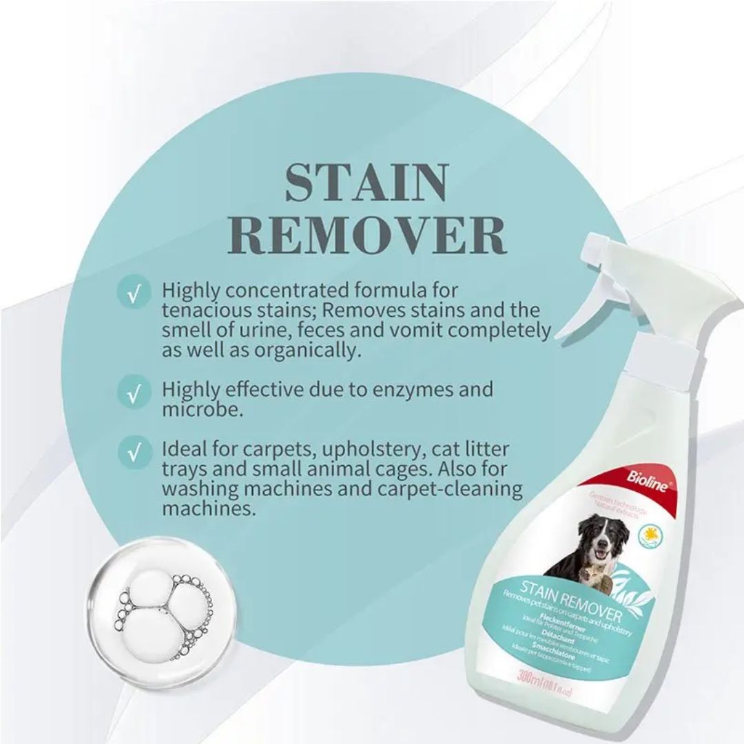 Bioline Dog & Cat Stain Remover Spray 300ml Upholstery & Carpet Cleaner