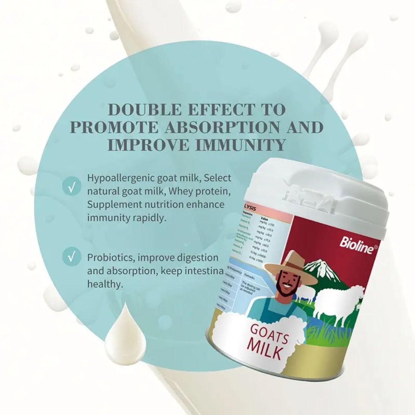 Bioline Dog & Cat Goat Milk Powder Nutritional Supplement For Pets - 200g