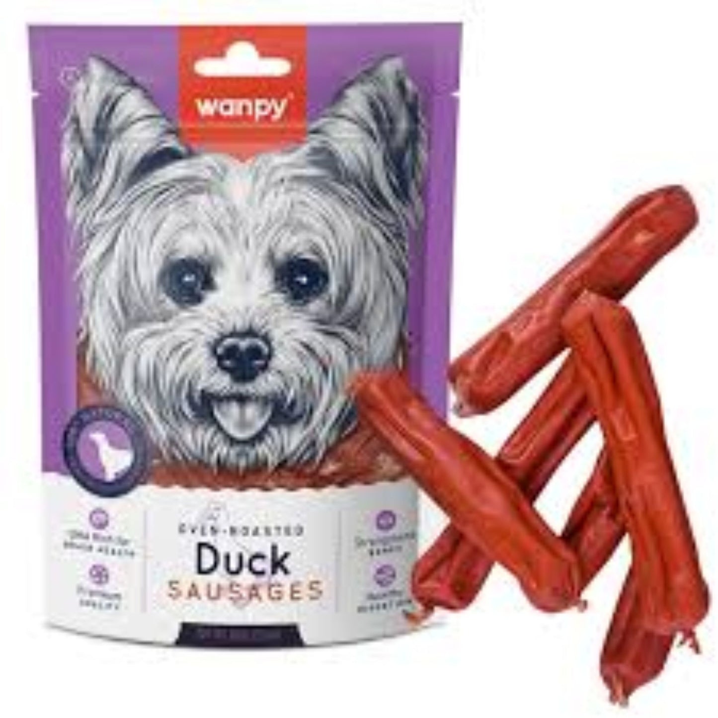 Wanpy Duck Sausages For Dog Soft & Meaty Treats - 100g