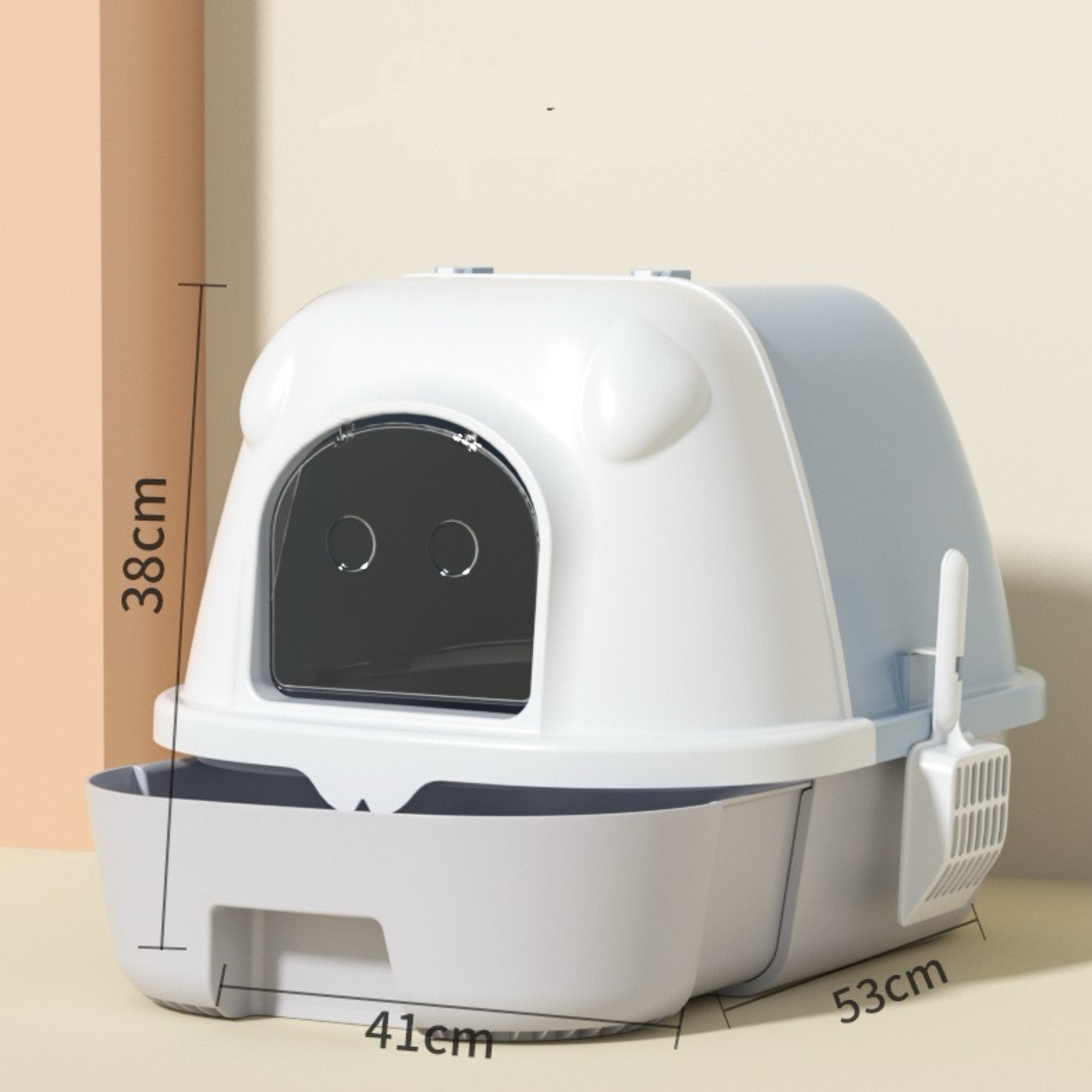 Pado Meow Cat Litter Box Blue - 53x41x38cm