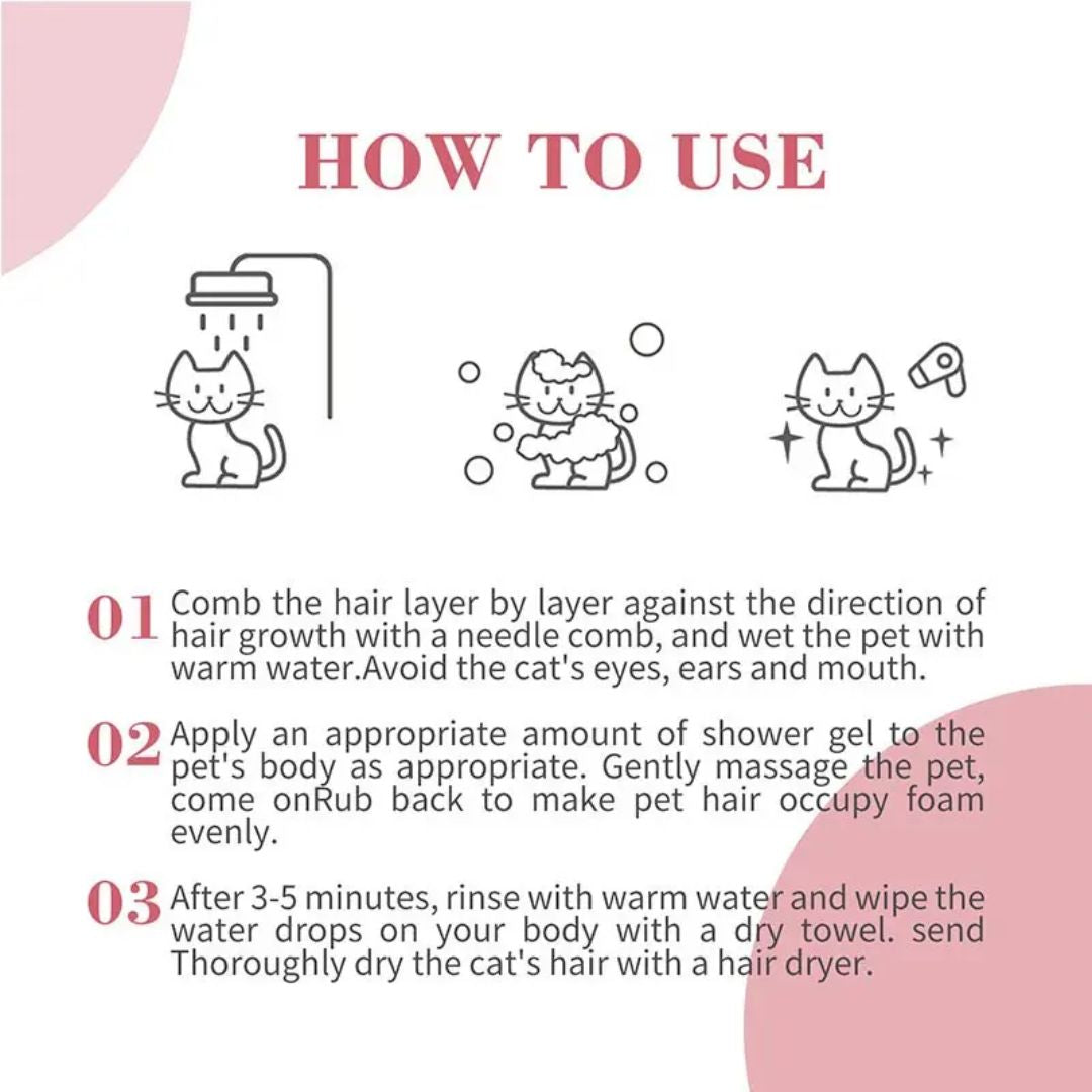 Bioline Long Hair Shampoo for Cats 250ml Gentle Shampoo for Long Fur