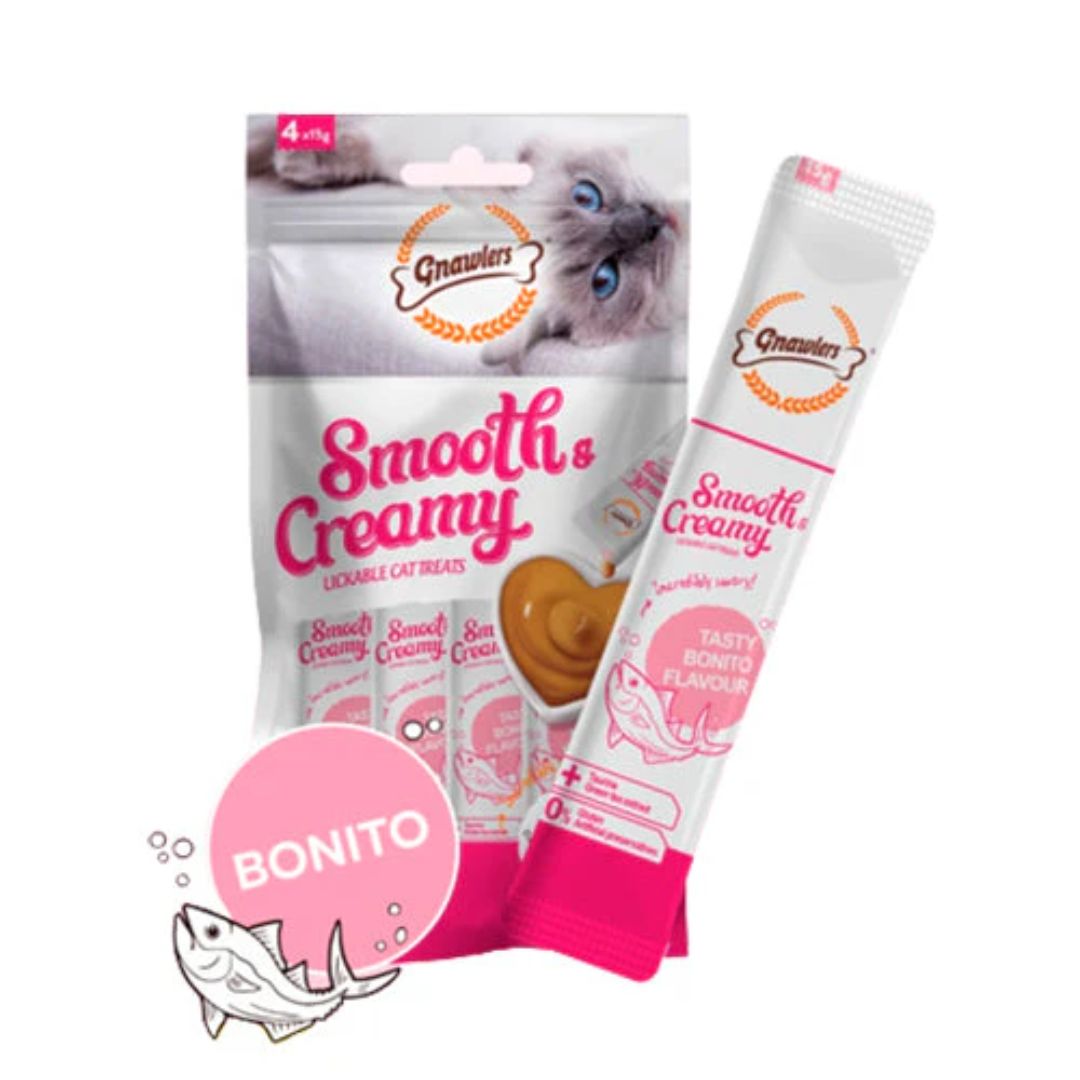 Gnawlers Smooth & Creamy Cat Treats – Bonito Flavor (4x15g)