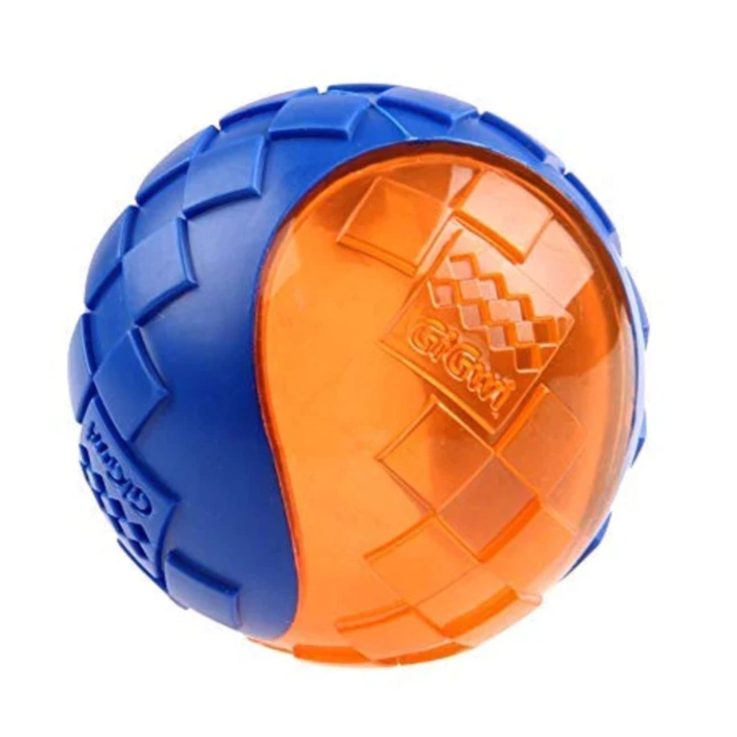 Gigwi Squeaker Ball Dog Toy Solid & Transparent Medium Red/ Orange